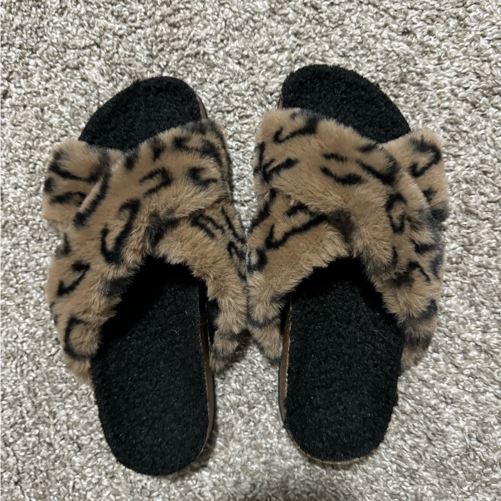 New Cork Slippers with Fur Size 9